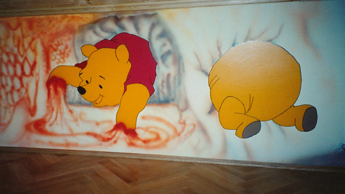 micimackó falfestés referencia